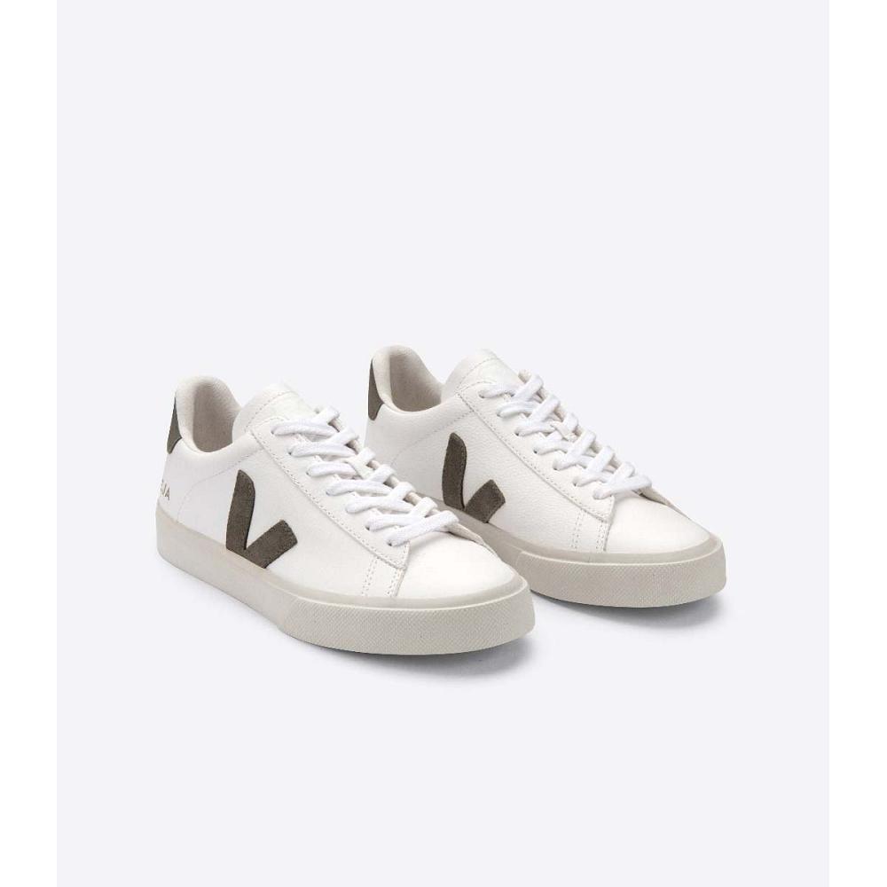 Low Tops Sneakers Dama Veja CAMPO CHROMEFREE White/Khaki | RO 593KOR